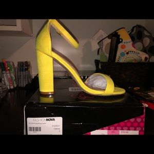Bright yellow heels